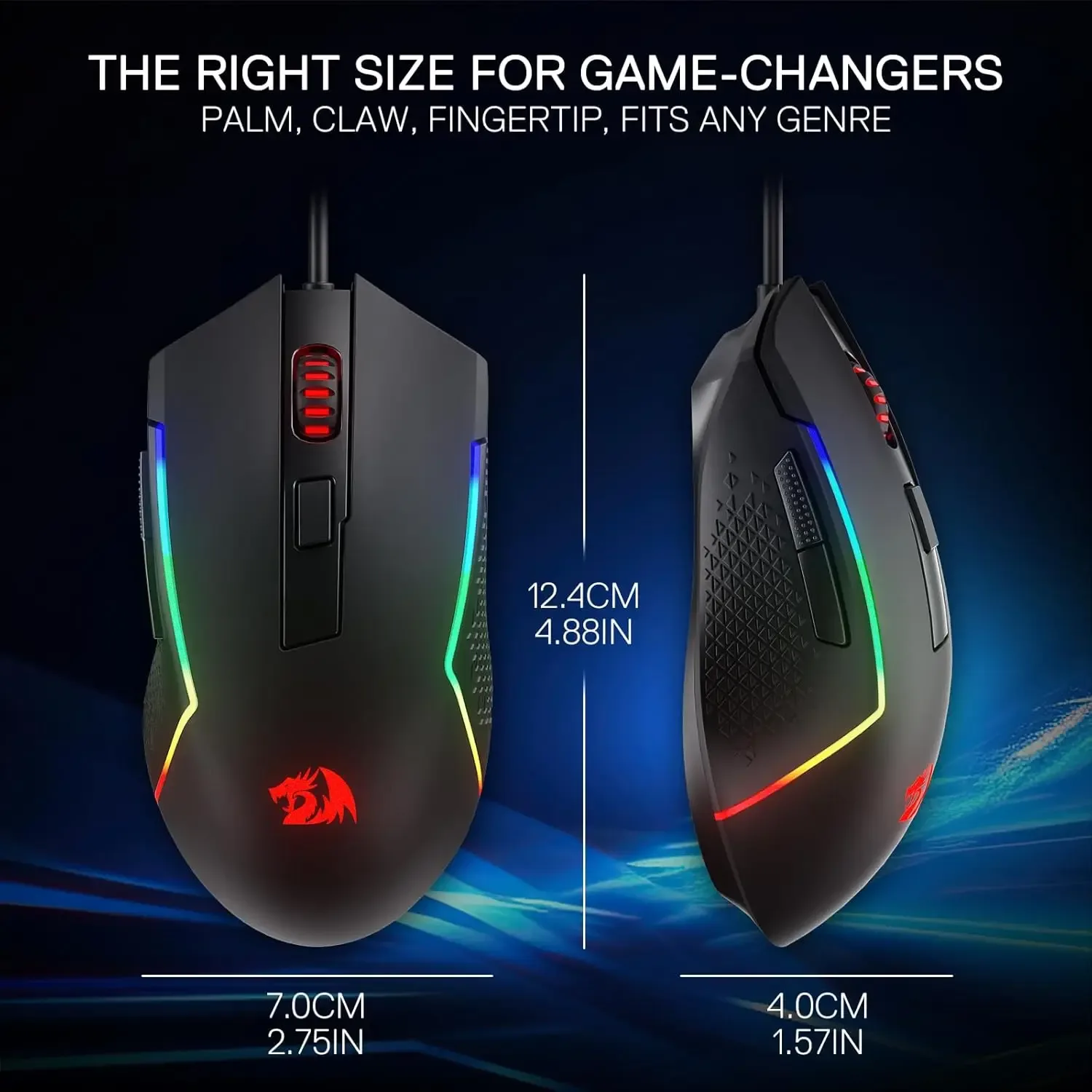 Redragon M616 - Souris Gamer Optique Filaire RGB, 10 000 DPI, 6 Boutons Programmables - Image 2