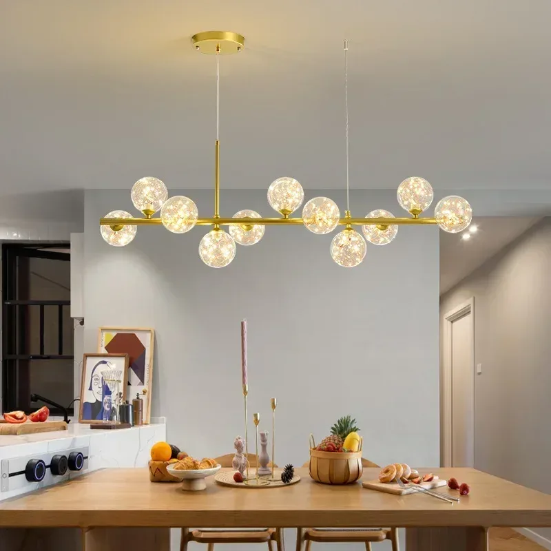 Lustre moderne à globes en verre pour salle à manger - Image 3