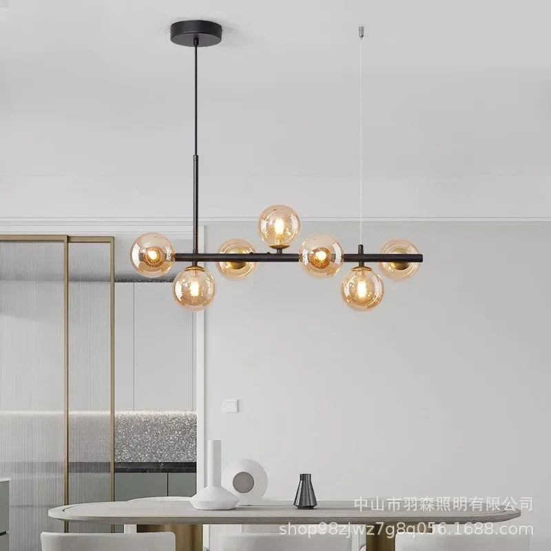 Lustre moderne à globes en verre pour salle à manger - Image 4