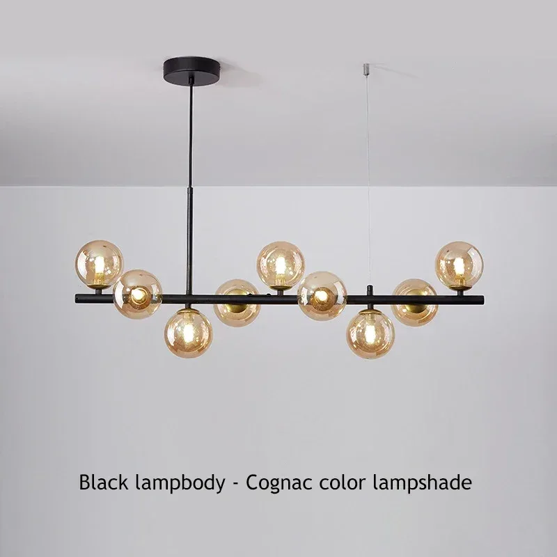 Lustre moderne à globes en verre pour salle à manger slide 12
