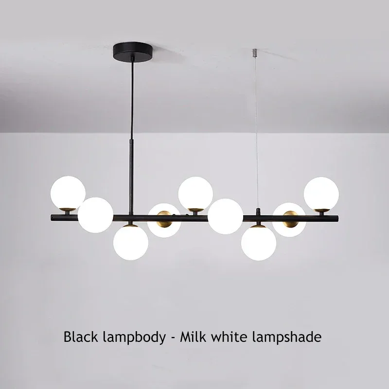 Lustre moderne à globes en verre pour salle à manger slide 9