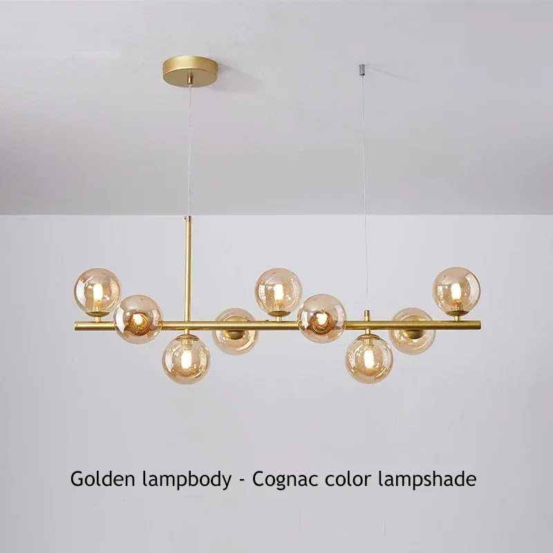 Lustre moderne à globes en verre pour salle à manger slide 7
