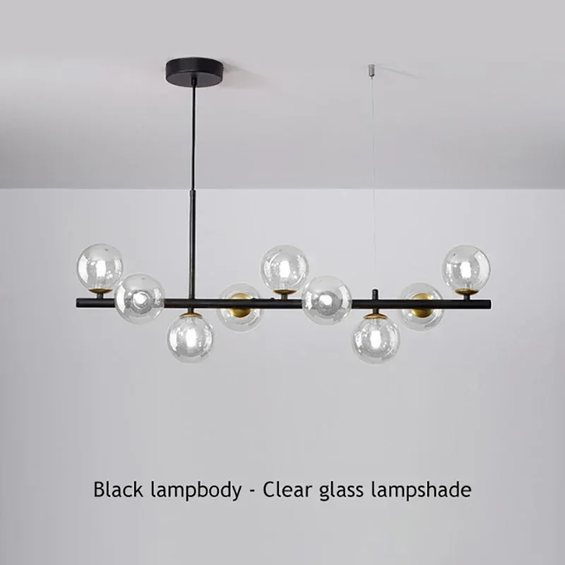 Lustre moderne à globes en verre pour salle à manger slide 15