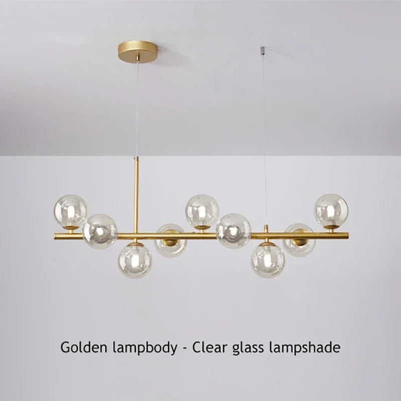 Lustre moderne à globes en verre pour salle à manger slide 14