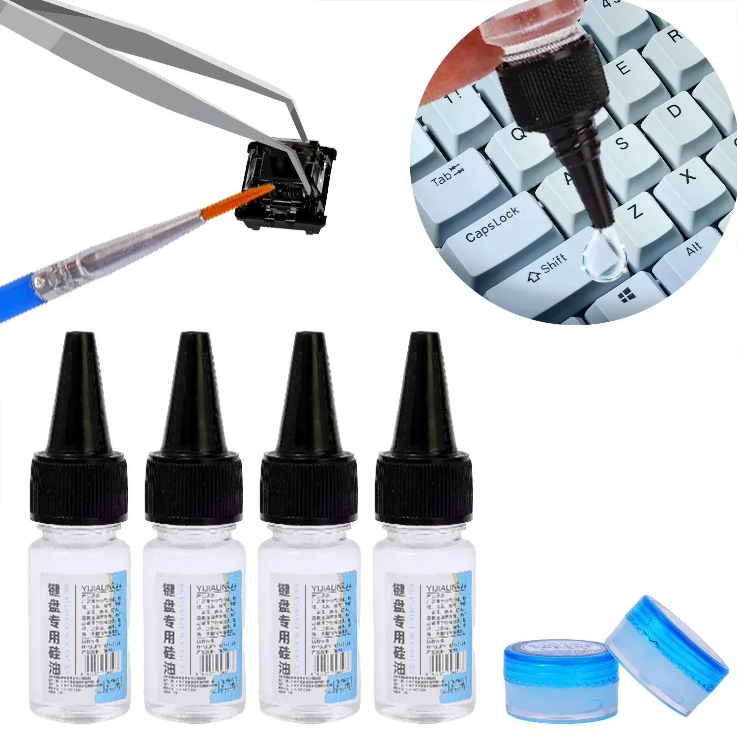 Kit de lubrification 4-en-1 pour clavier mécanique avec pinceau et extracteur de touches slide 3