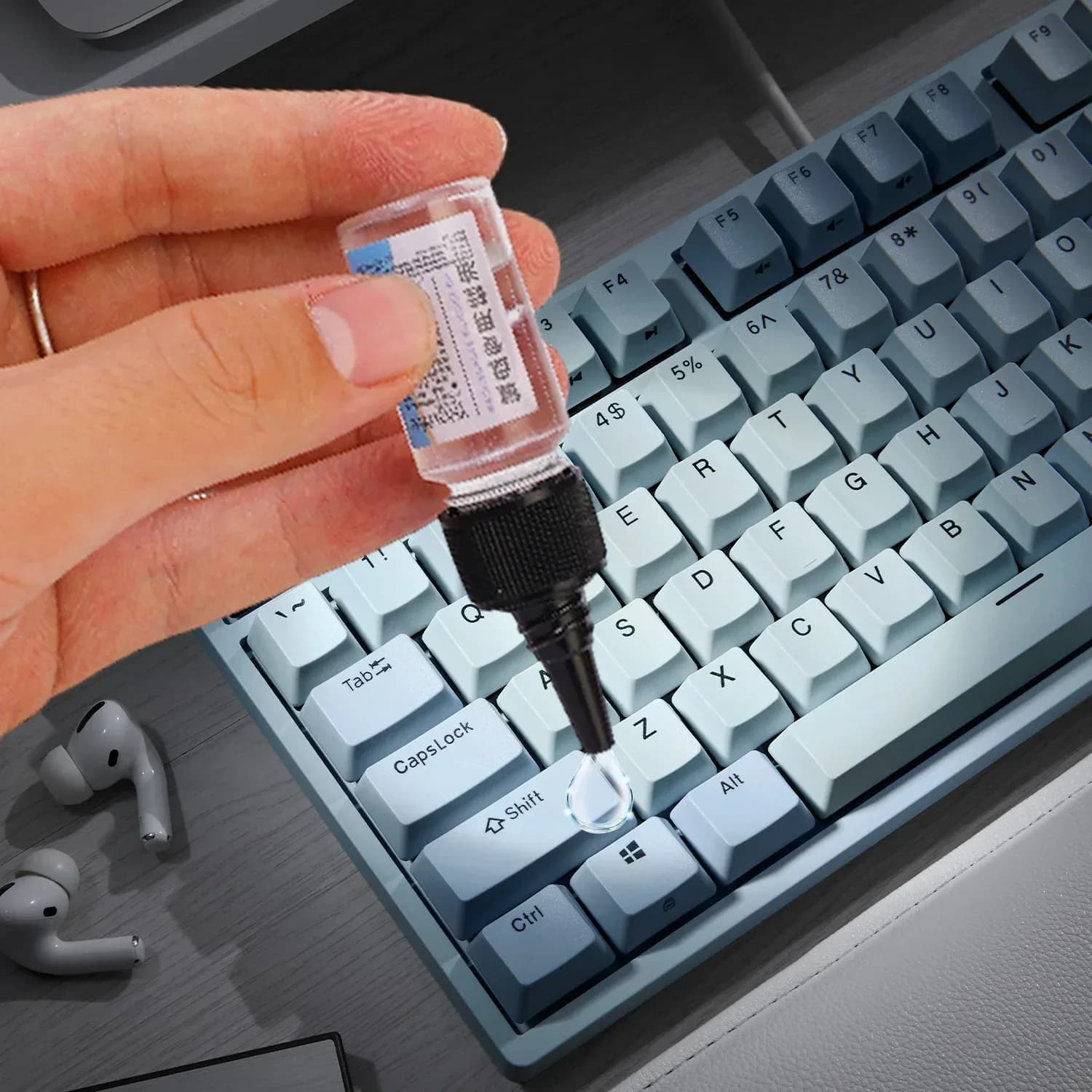 Kit de lubrification 4-en-1 pour clavier mécanique avec pinceau et extracteur de touches slide 4