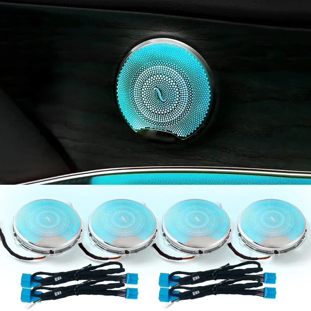 Cache haut-parleur avec éclairage d'ambiance LED 64 couleurs pour Mercedes-Benz Classe C, E et GLC (W205, W213, X253)