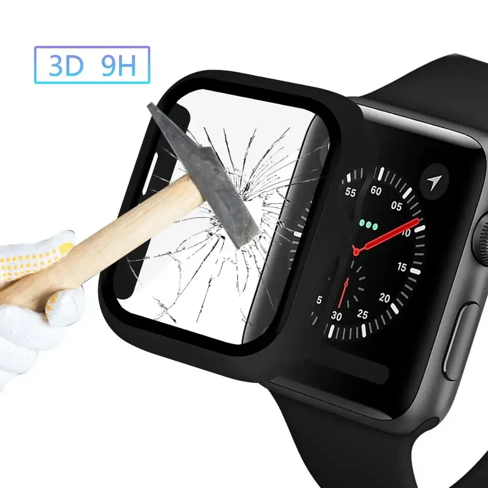 Coque de protection avec verre trempé pour Apple Watch Series 8, 7, 6, 5, 4, 3, SE (38/40/42/44 mm) slide 4