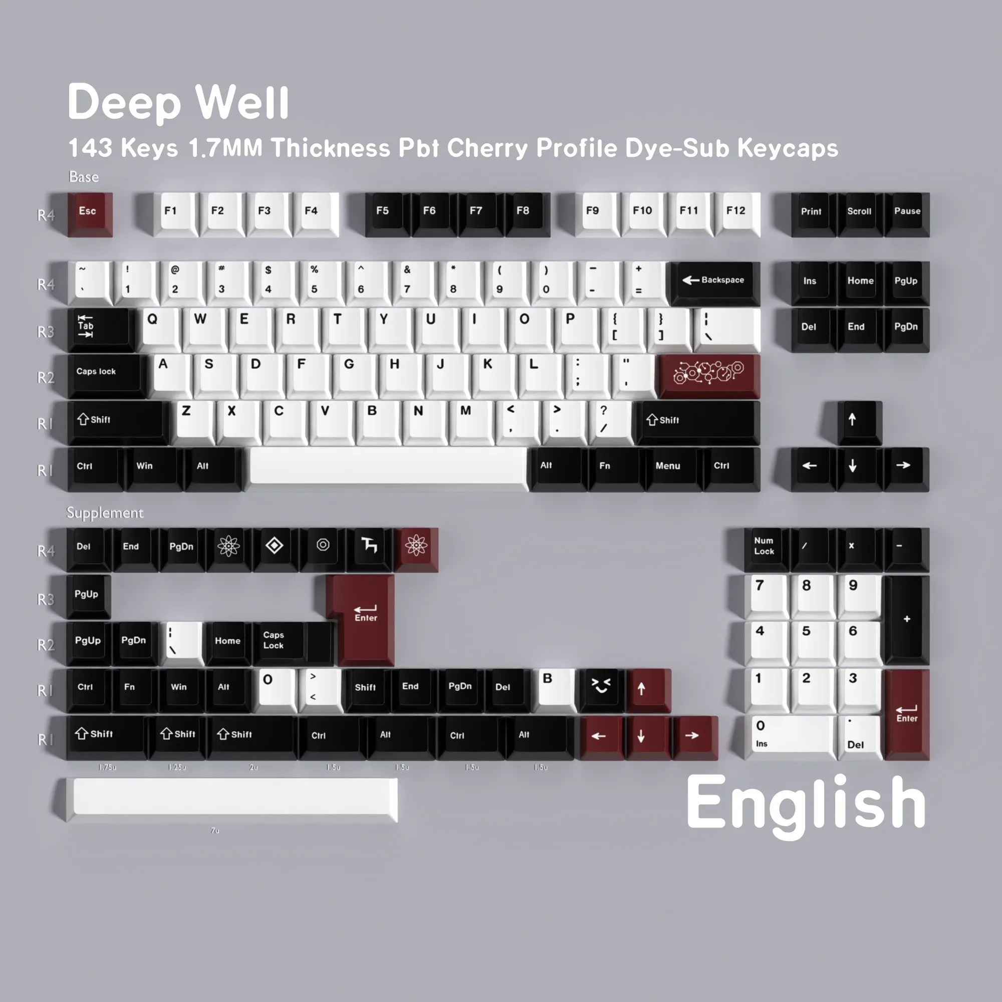Keycaps PBT Dye-Sub Profil Cherry - Layout ISO (Français, Allemand, Espagnol, Coréen, Russe) pour Clavier Mécanique MX slide 13