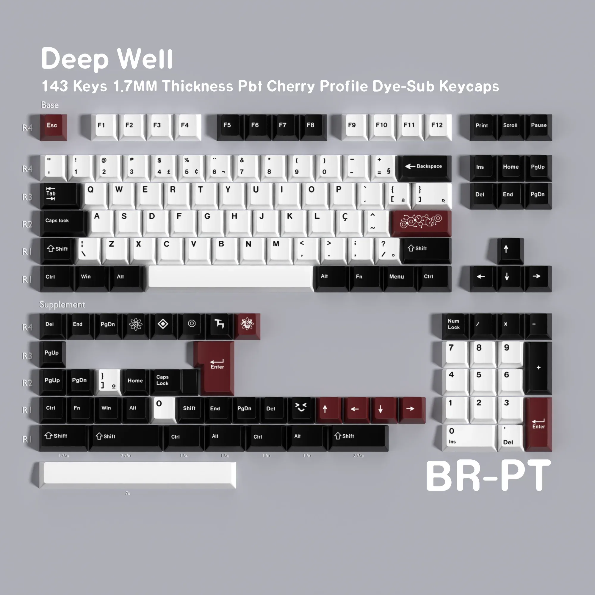 Keycaps PBT Dye-Sub Profil Cherry - Layout ISO (Français, Allemand, Espagnol, Coréen, Russe) pour Clavier Mécanique MX slide 8