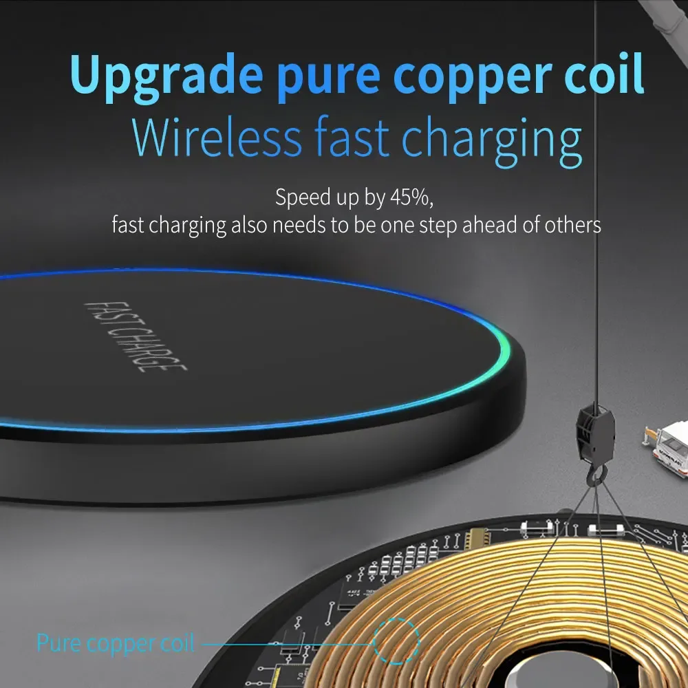 Support de charge sans fil rapide de bureau pour iPhone, Samsung et Xiaomi slide 3