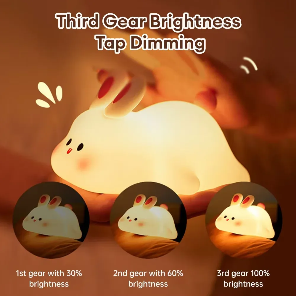 Veilleuse Lapin Tactile Rechargeable pour Enfant - Image 3