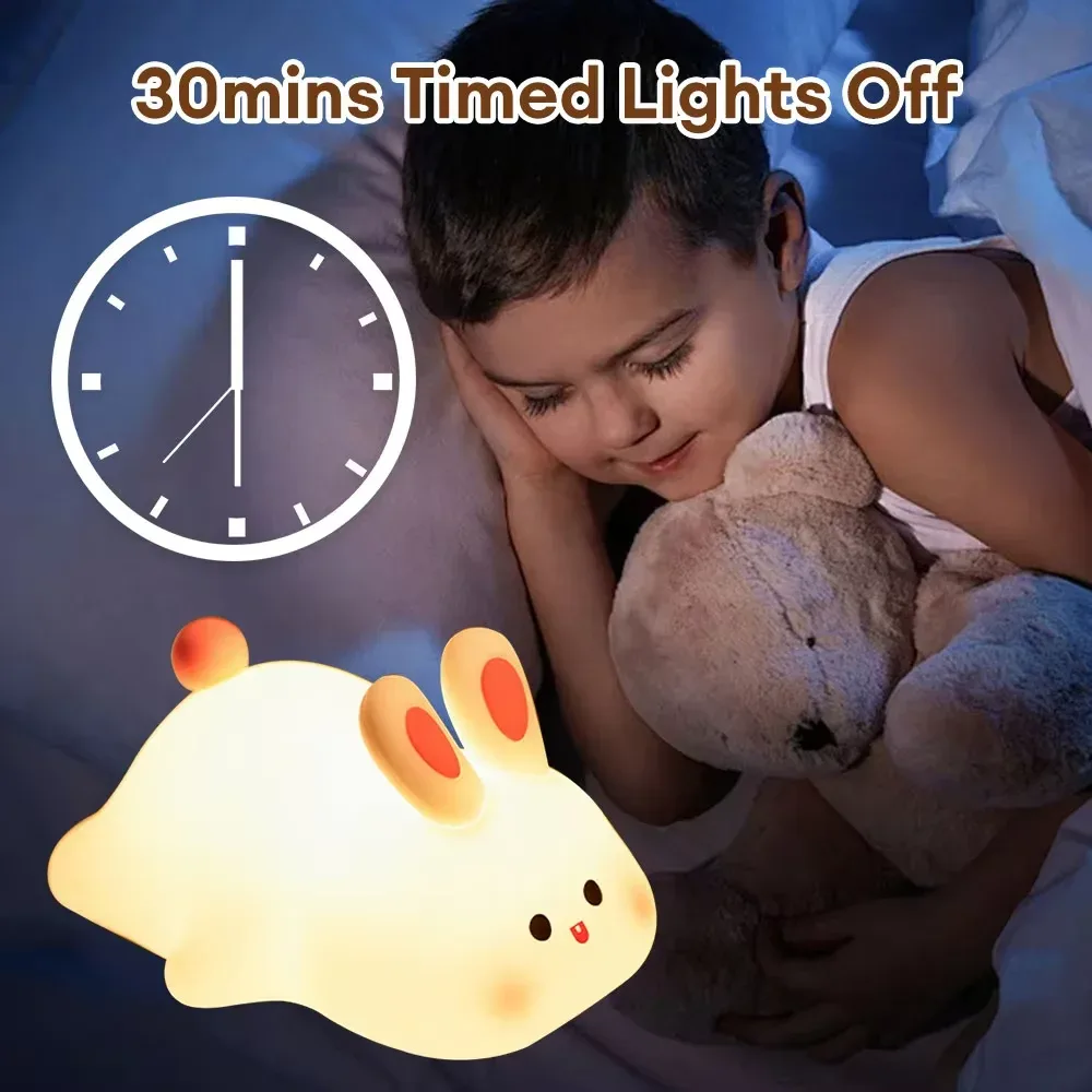 Veilleuse Lapin Tactile Rechargeable pour Enfant - Image 5