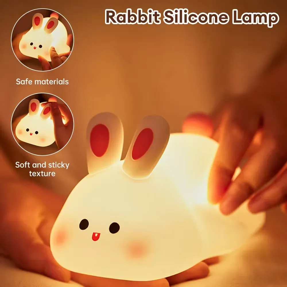 Veilleuse Lapin Tactile Rechargeable pour Enfant - Image 2