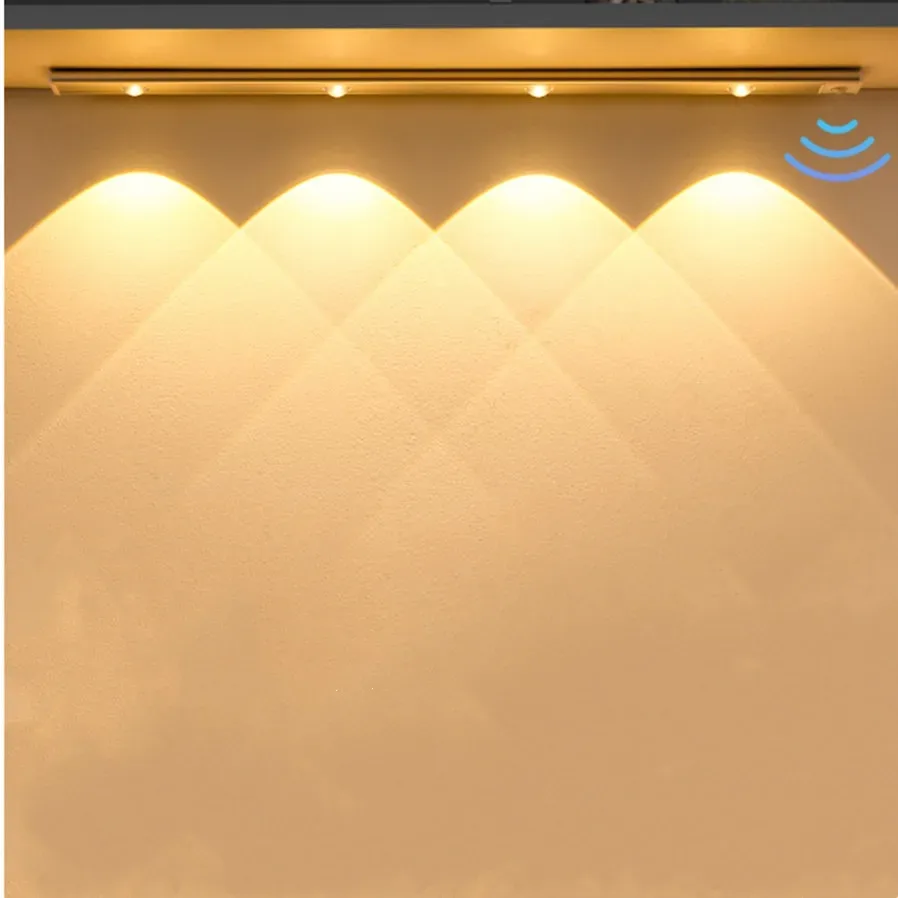 Lampe LED Rechargeable USB avec Détecteur de Mouvement pour Cuisine et Dressing, 30/40/50cm