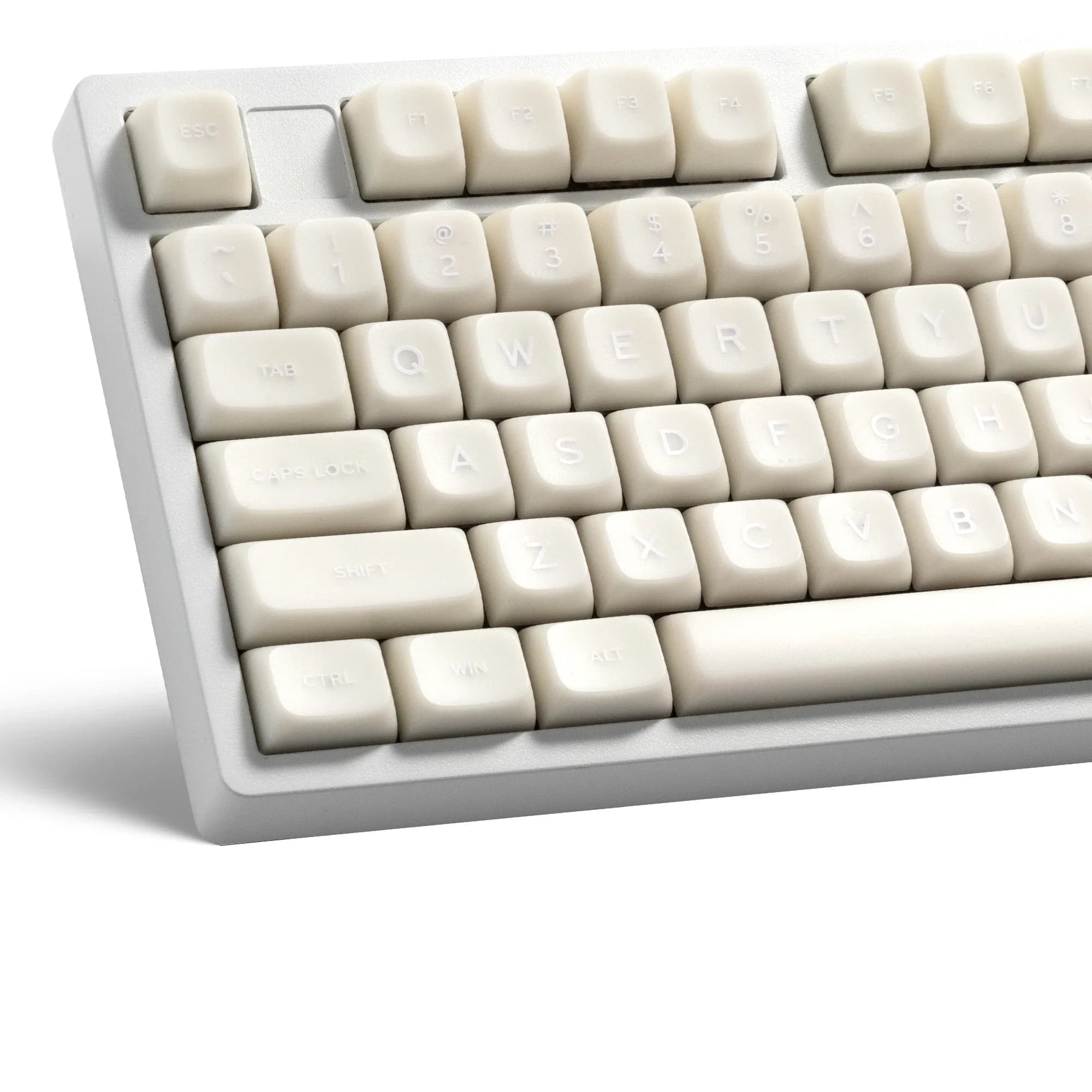 XVX Jeu de touches PBT Profil MDA Jade Blanc - 132 touches - Double Injection Rétroéclairé - Image 1