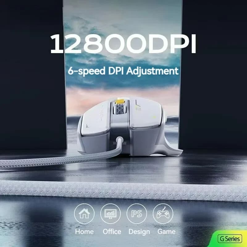 Souris Gamer Filaire Inphic PG1, Rétroéclairage RGB, 12 800 DPI, 6 Boutons Programmables, 1000 Hz slide 5