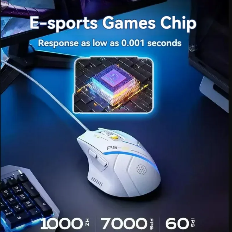 Souris Gamer Filaire Inphic PG1, Rétroéclairage RGB, 12 800 DPI, 6 Boutons Programmables, 1000 Hz slide 3