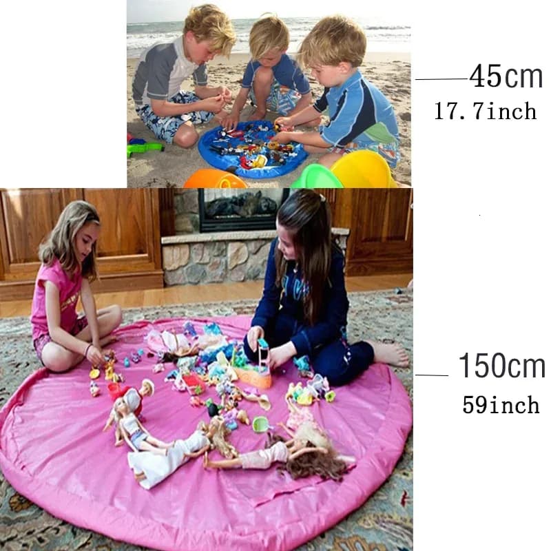 Sac de rangement et tapis de jeu 2-en-1 pour jouets d'enfants - Image 4