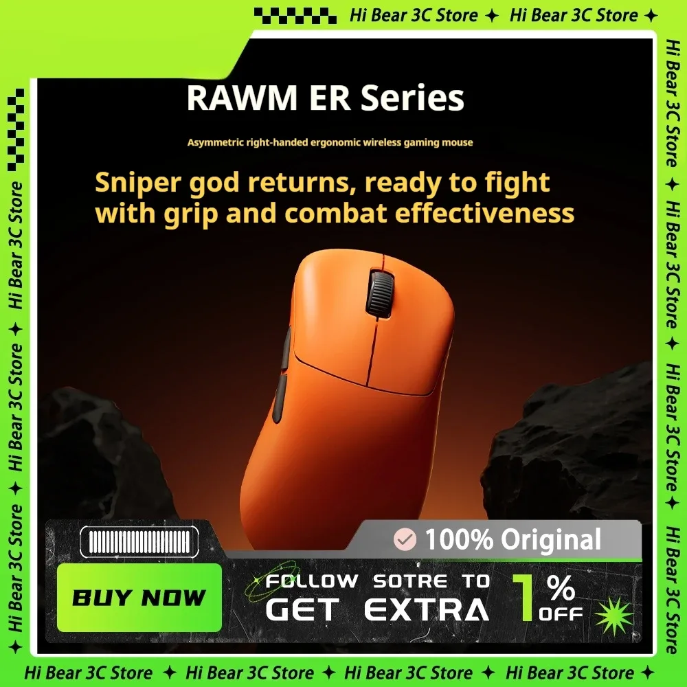 Rawm Er21 Pro - Souris Gaming Double Mode, Capteur PAW3950, Taux d'interrogation 8K, 49g - Image 1