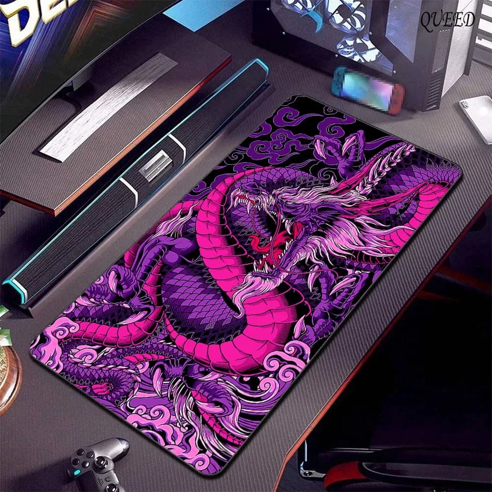 Tapis de souris gaming XXL motif Dragon - 800 x 300 mm - Image 1