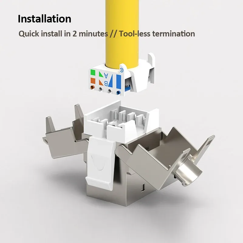 Linkwylan Connecteur Keystone RJ45 Cat8/Cat7, Blindé, Sans Outil, 40G 2000MHz, PoE+ 100W slide 2