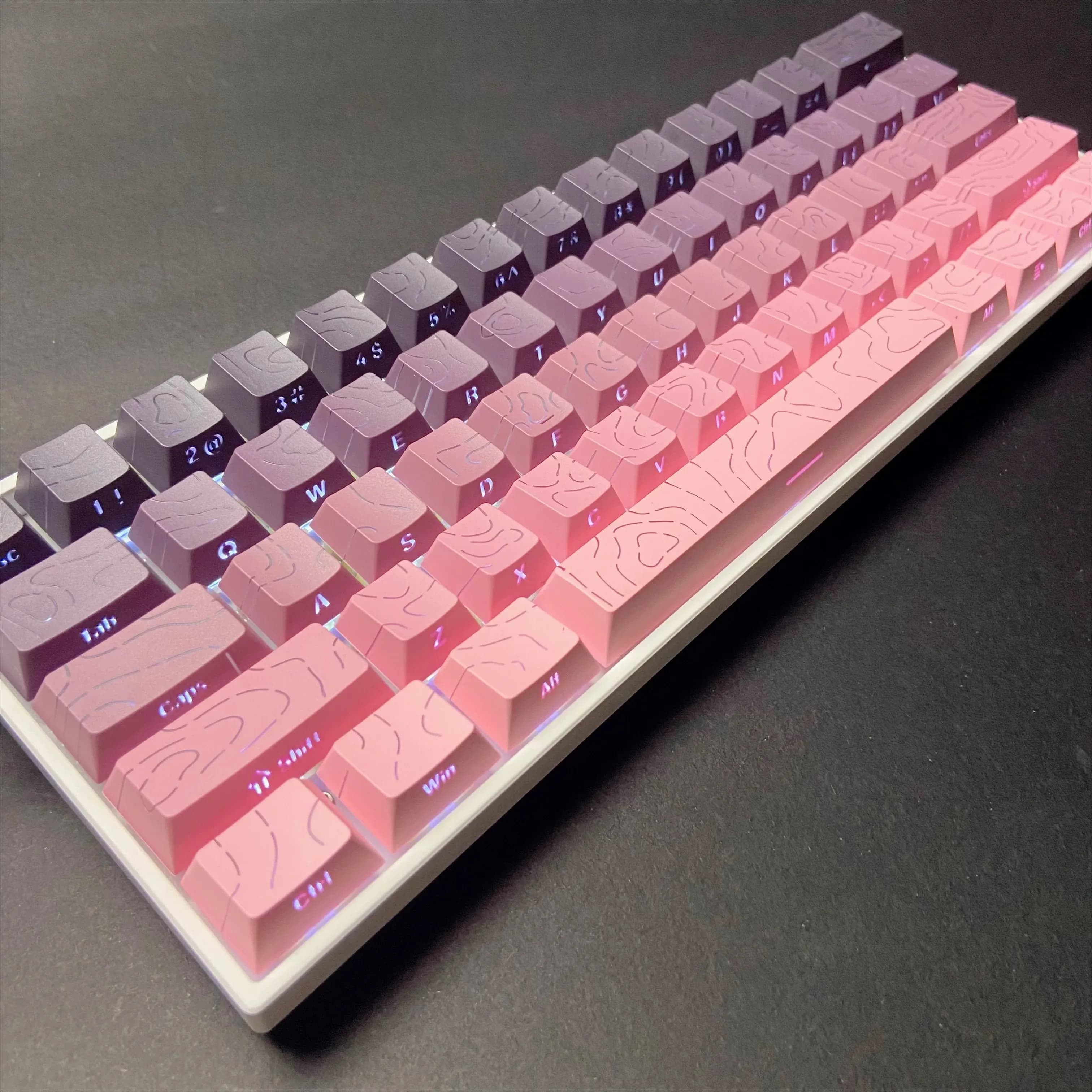 Set de Touches PBT Profil Cherry - Dégradé Violet et Vert Translucide - Image 2