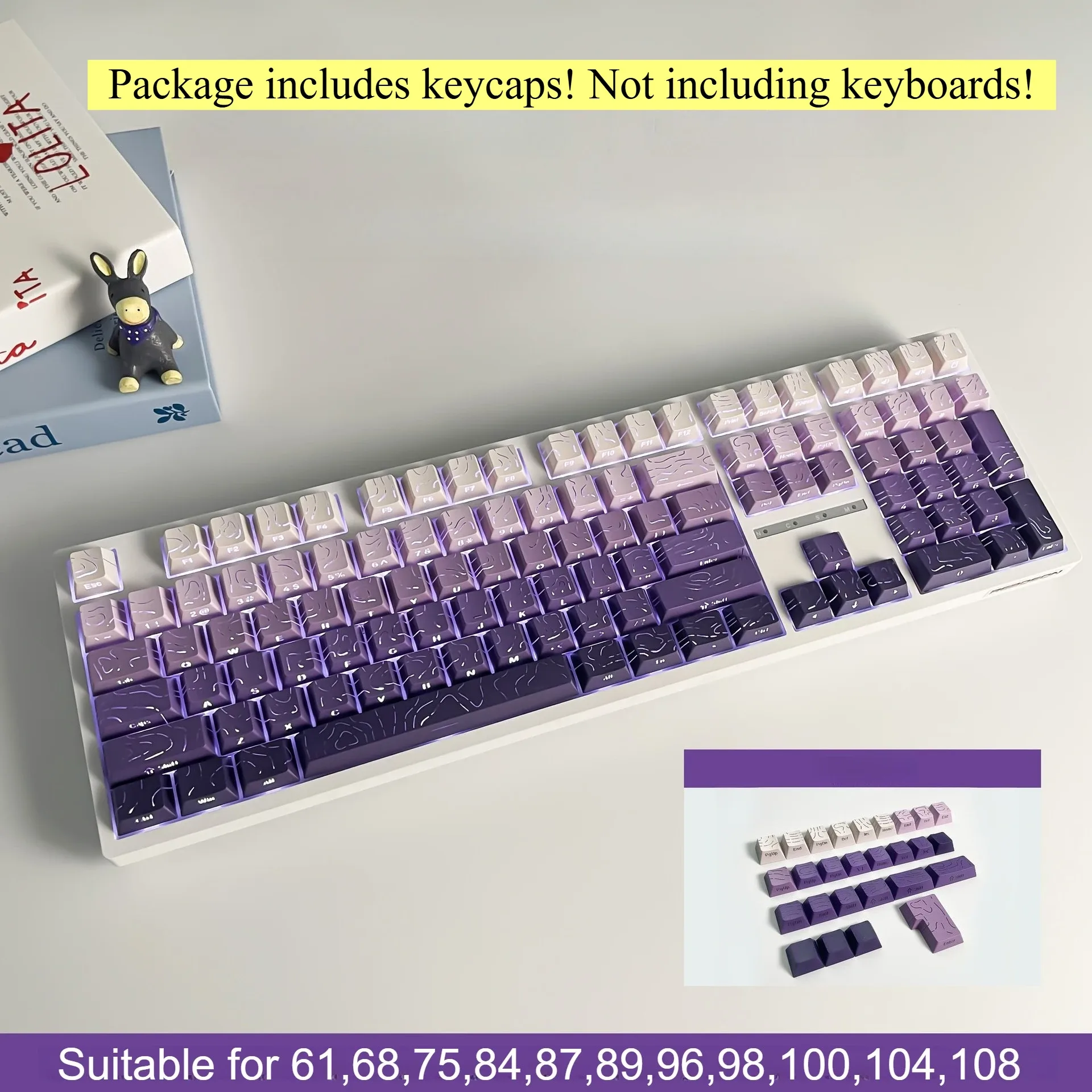 Set de Touches PBT Profil Cherry - Dégradé Violet et Vert Translucide slide 15