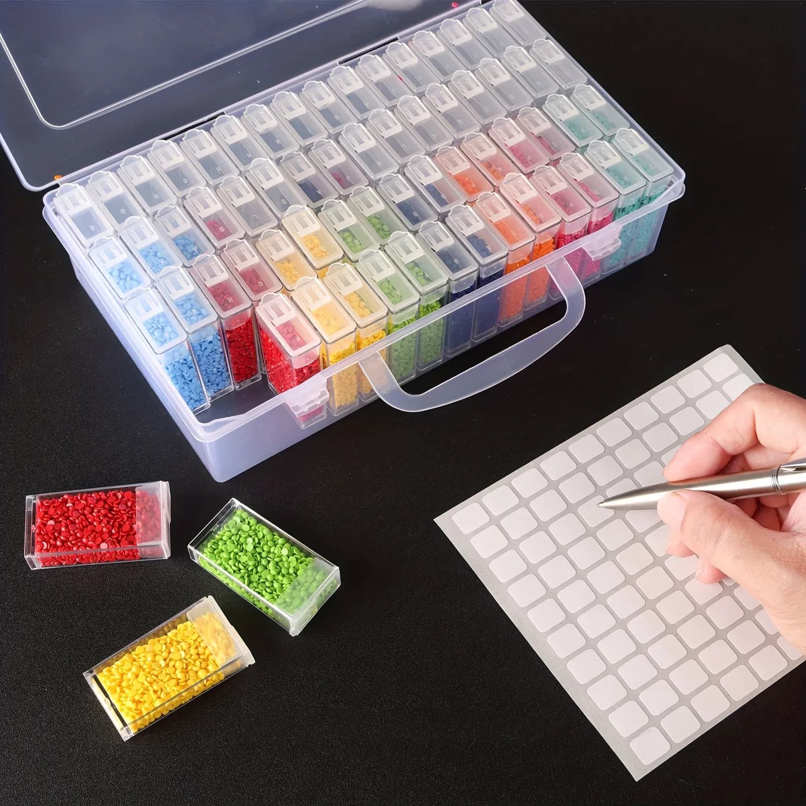 Boîte de rangement à compartiments pour peinture diamant et accessoires de bijoux slide 2
