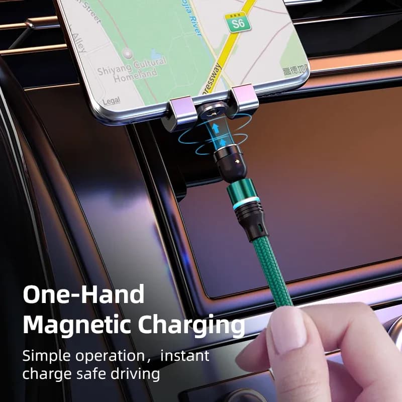 Câble de charge magnétique rotatif à 540° 3-en-1 - Image 4