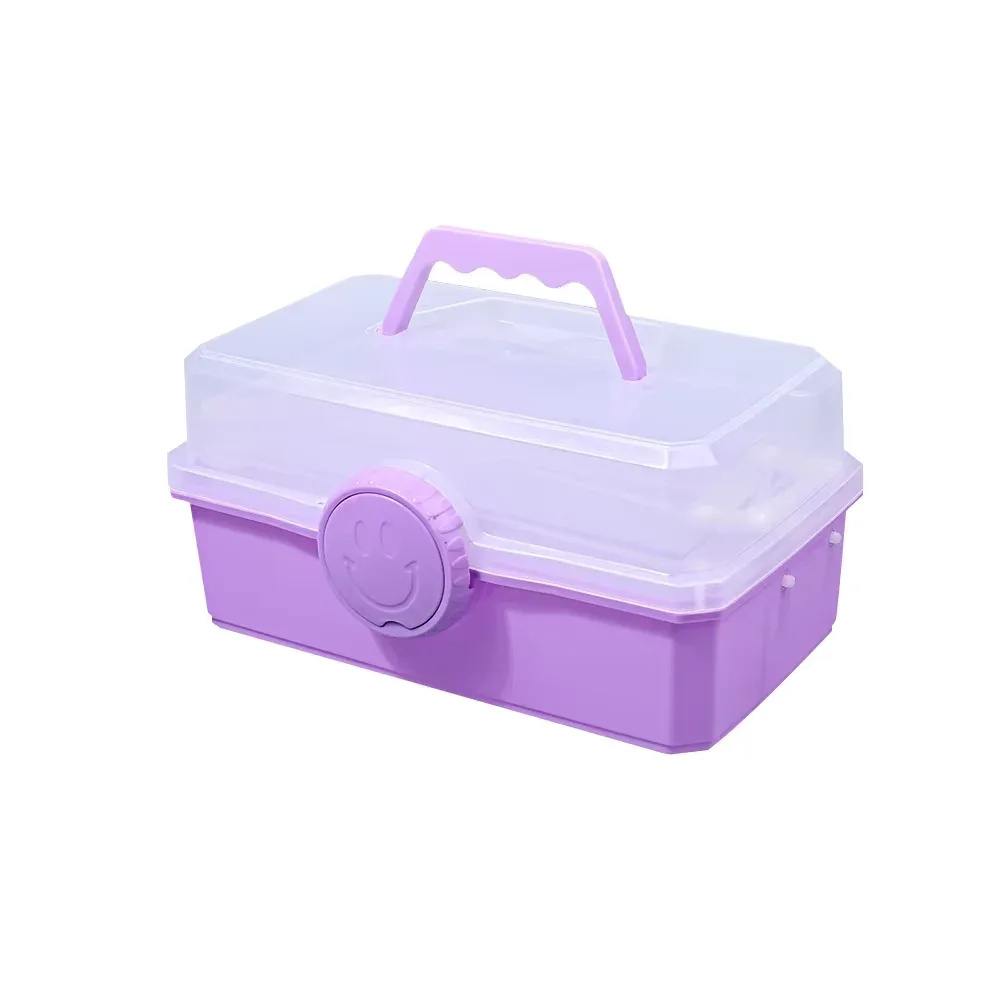 Boîte de rangement transparente à 3 niveaux pour couture et fournitures d'art - Image 6