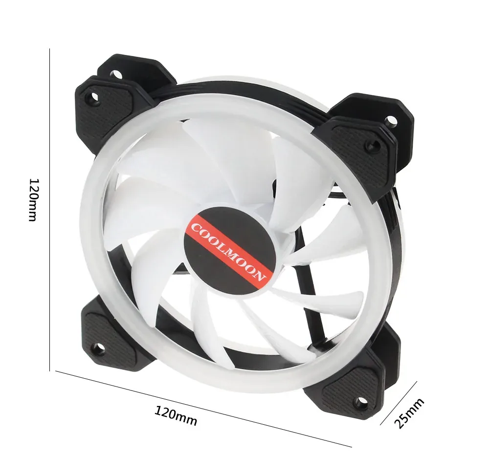 Ventilateur de boîtier PC RGB 120 mm silencieux avec télécommande IR - Image 2