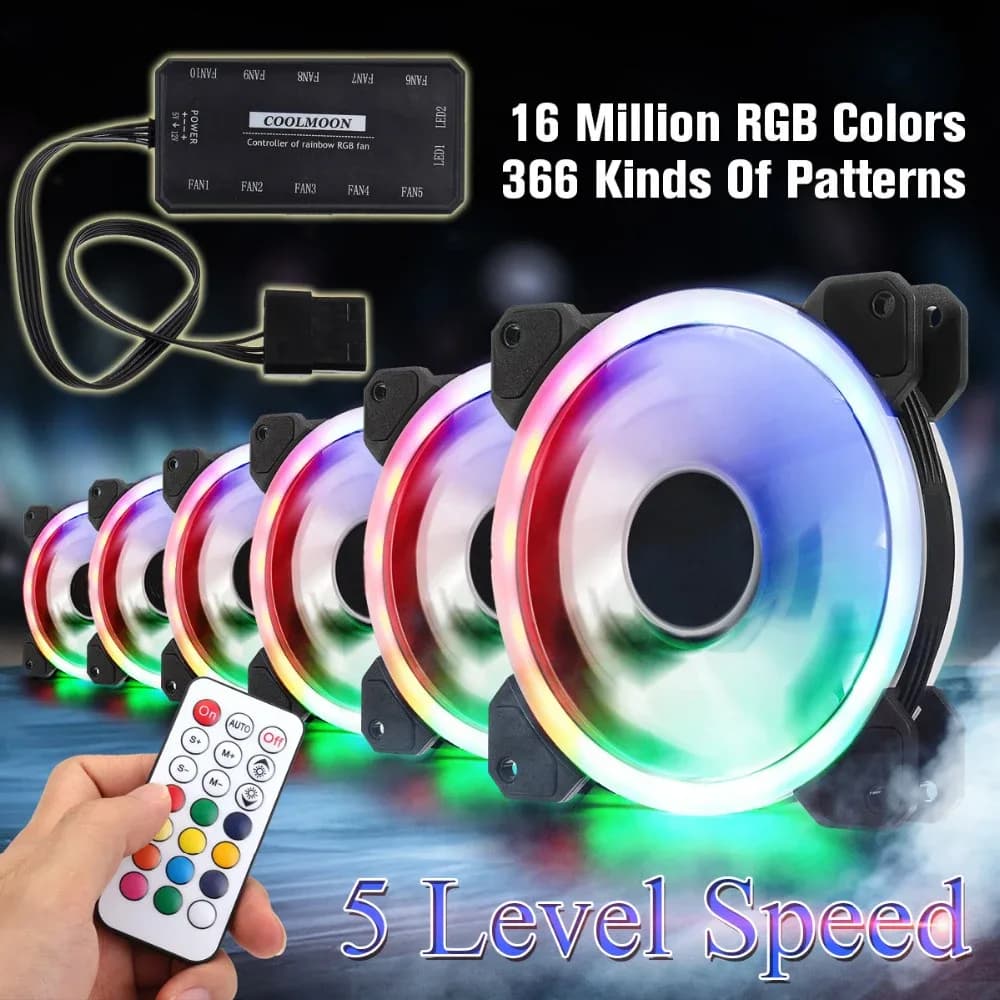 Ventilateur de boîtier PC RGB 120 mm silencieux avec télécommande IR - Image 4