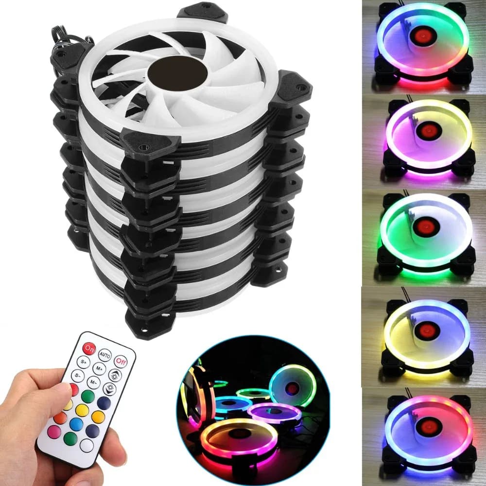 Ventilateur de boîtier PC RGB 120 mm silencieux avec télécommande IR - Image 6