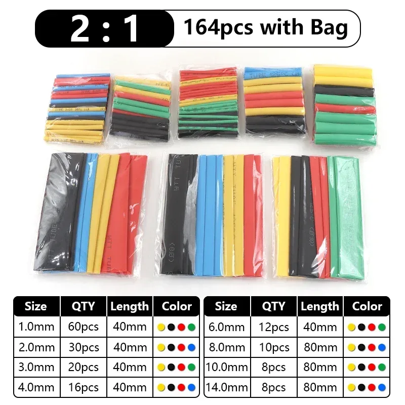 Assortiment de gaines thermorétractables (ratios 2:1 et 3:1), 102 à 750 pièces slide 15