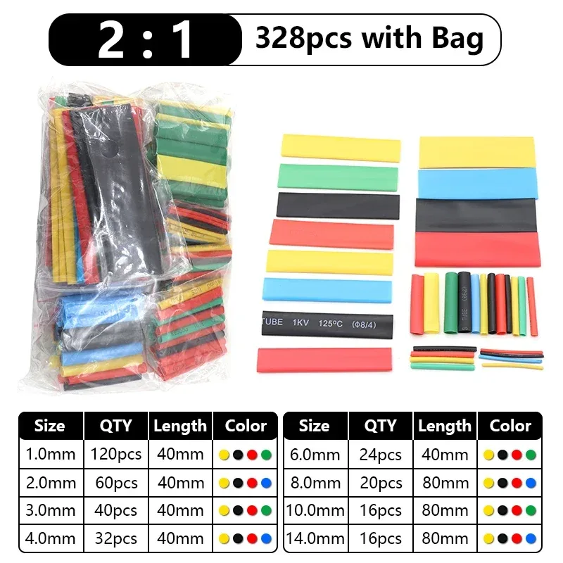 Assortiment de gaines thermorétractables (ratios 2:1 et 3:1), 102 à 750 pièces slide 17