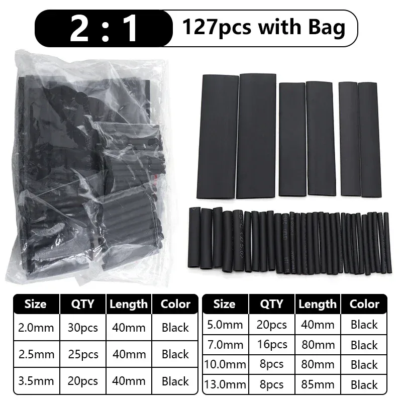 Assortiment de gaines thermorétractables (ratios 2:1 et 3:1), 102 à 750 pièces slide 7