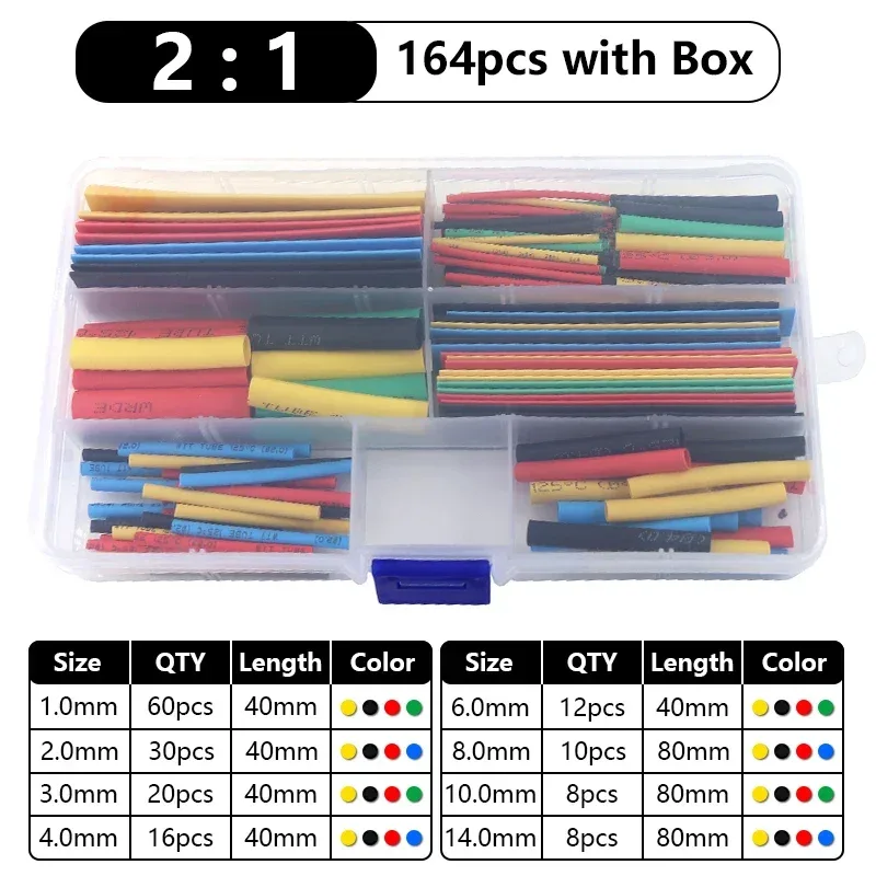 Assortiment de gaines thermorétractables (ratios 2:1 et 3:1), 102 à 750 pièces slide 9