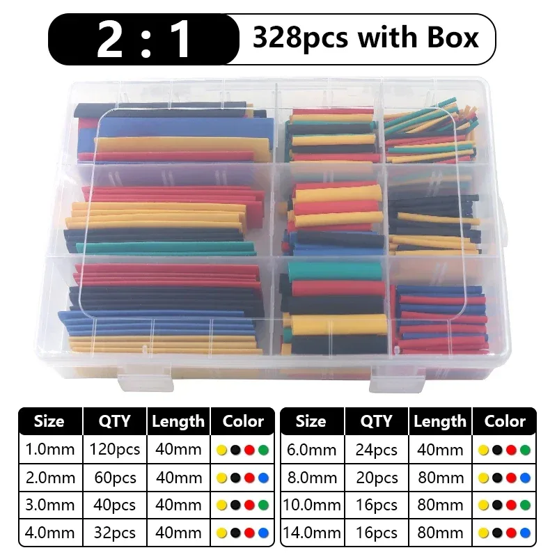 Assortiment de gaines thermorétractables (ratios 2:1 et 3:1), 102 à 750 pièces slide 11
