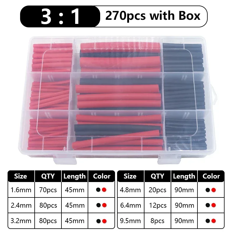 Assortiment de gaines thermorétractables (ratios 2:1 et 3:1), 102 à 750 pièces slide 8