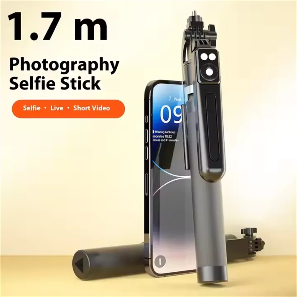 Trépied et perche à selfie Bluetooth avec télécommande pour smartphone et appareil photo - Image 6