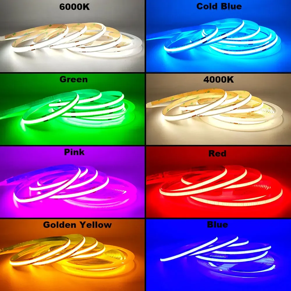 Ruban LED COB 12V/24V - Largeurs 5mm/8mm - Plusieurs coloris et températures de blanc - Image 4
