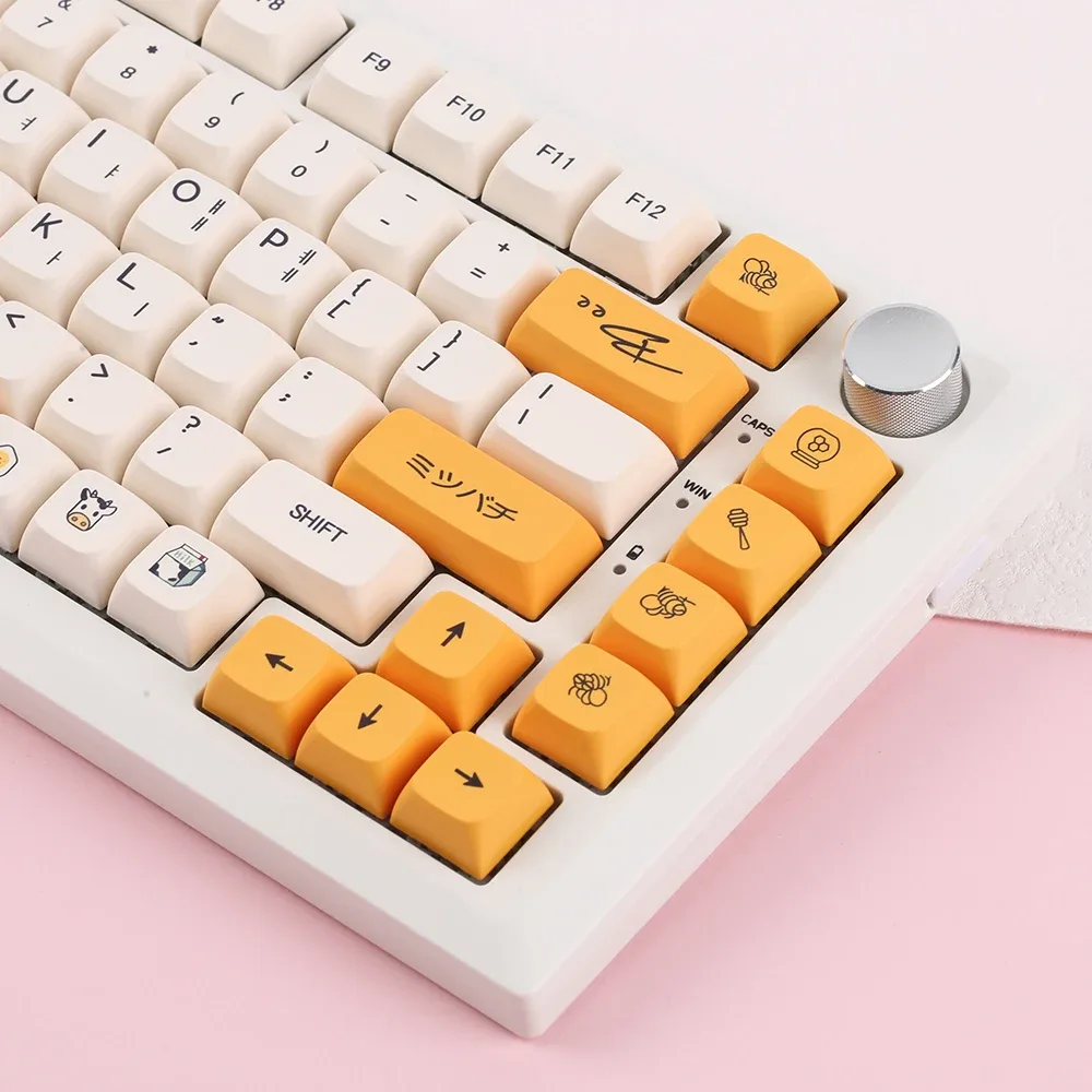 Set de 140 Touches PBT Honey Milk - Profil XDA - Sublimation Thermique pour Clavier Mécanique Cherry MX (Japonais/Coréen) - Image 1