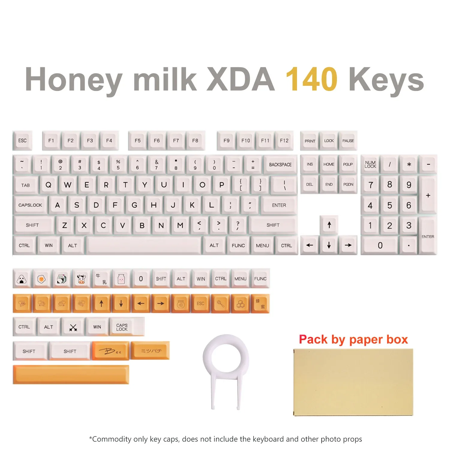 Set de 140 Touches PBT Honey Milk - Profil XDA - Sublimation Thermique pour Clavier Mécanique Cherry MX (Japonais/Coréen) slide 10