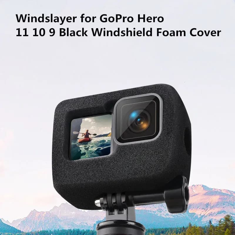 Bonnette anti-vent en mousse pour GoPro Hero 13, 12, 11, 10, 9 et Mini slide 5
