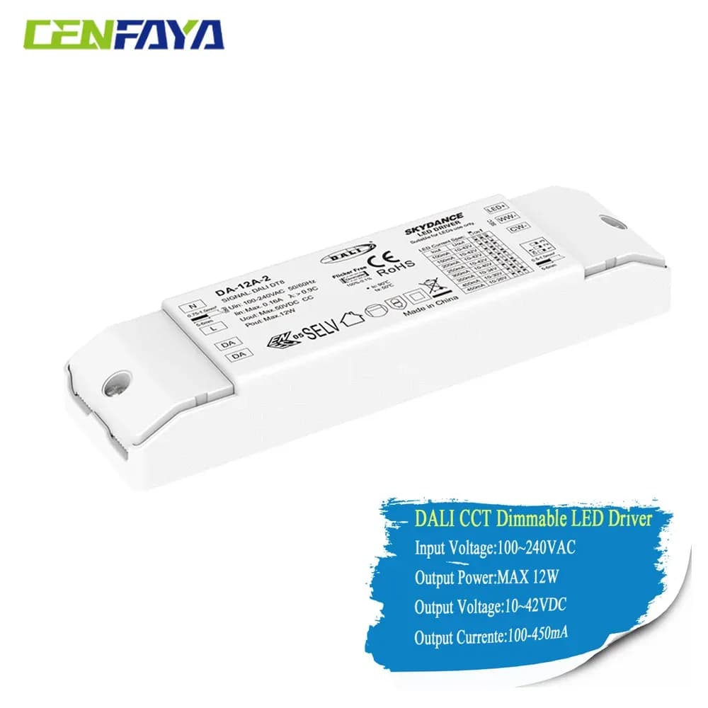 Driver LED DALI DT8 CCT 12W, Alimentation Dimmable DALI-2 PWM - Image 1
