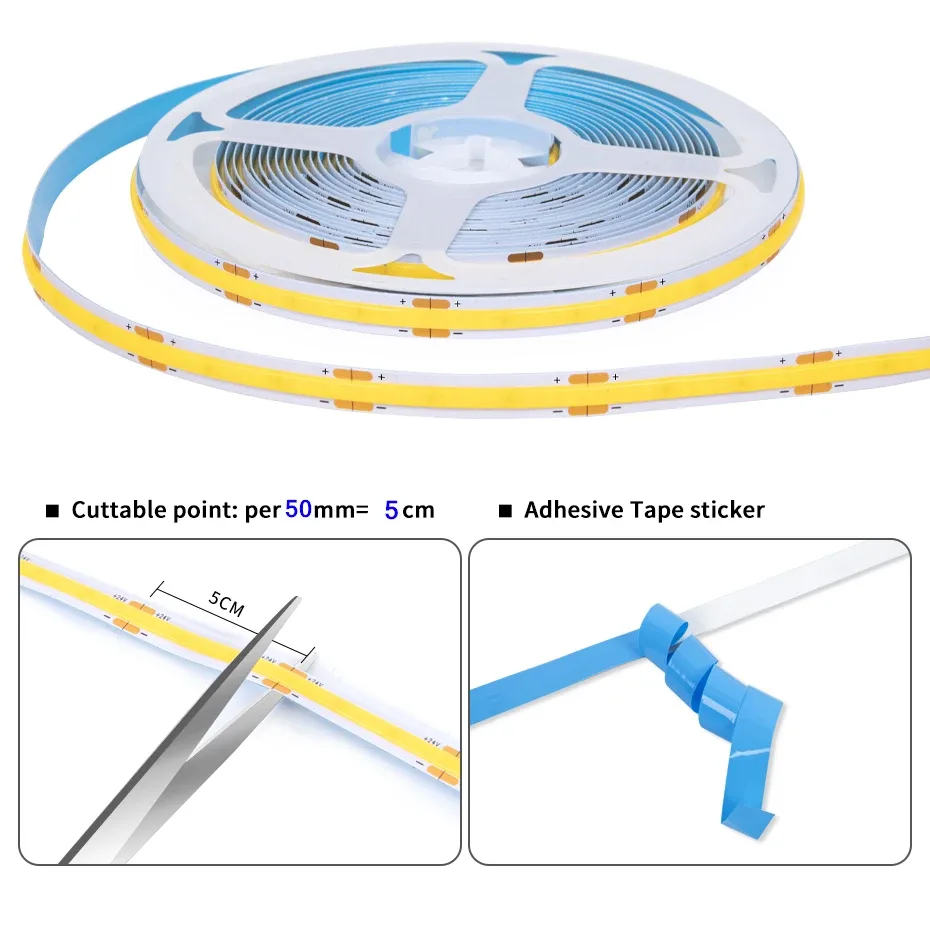 Kit de rubans LED COB 24V avec capteur de double porte pour armoires et vitrines - Image 2