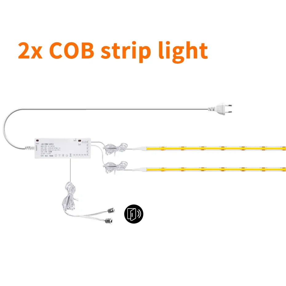 Kit de rubans LED COB 24V avec capteur de double porte pour armoires et vitrines slide 8