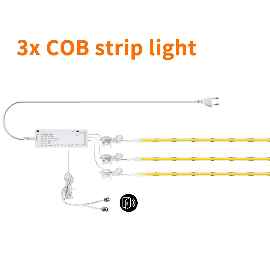 Kit de rubans LED COB 24V avec capteur de double porte pour armoires et vitrines slide 7