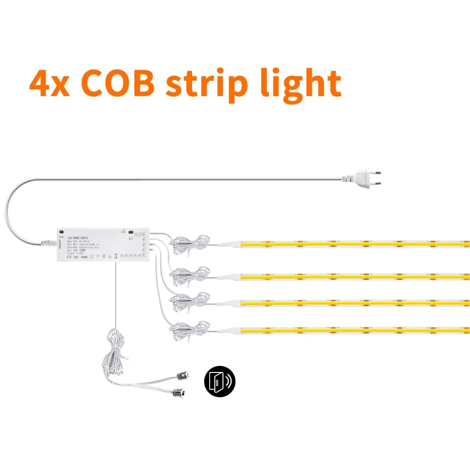 Kit de rubans LED COB 24V avec capteur de double porte pour armoires et vitrines slide 12